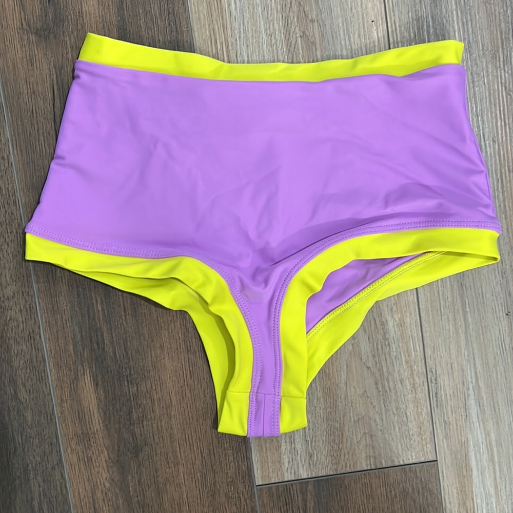 Lolli lavender yellow high waisted cheeky bikini bottom